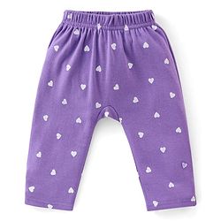 Babyhug Cotton Knit Anti Bacterial Full Length Diaper Pants Unicorn Printed Pack of 3 - Pink & Purple