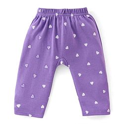 Babyhug Cotton Knit Anti Bacterial Full Length Diaper Pants Unicorn Printed Pack of 3 - Pink & Purple