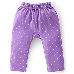 Babyhug Cotton Knit Full Length Diaper Leggings Floral Printed Pack of 3 - Pink Maroon & Purple