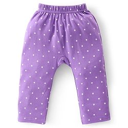 Babyhug Cotton Knit Full Length Diaper Leggings Floral Printed Pack of 3 - Pink Maroon & Purple