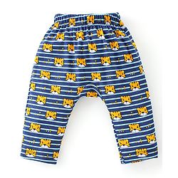 Babyhug Full Length Diaper Leggings Pack of 3 Tiger Printed - Blue & Yellow