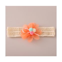 Babyhug Headbands with Floral Applique Free Size Pack of 2 - Orange & Dark Pink