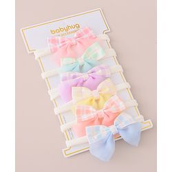 Babyhug Headbands with Bow Applique Free Size Pack of 6 - Multicolor