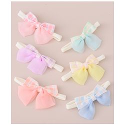 Babyhug Headbands with Bow Applique Free Size Pack of 6 - Multicolor