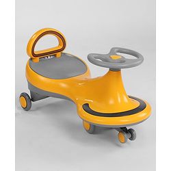 Babyhug Orbit Swing Car with Light & Music - Yellow| Easy to Handle| Built for Rough Play| Encourages Physical Activity| Fully Assembled| For Kids of 1 to 6 years| Sport Gift