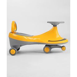 Babyhug Orbit Swing Car with Light & Music - Yellow| Easy to Handle| Built for Rough Play| Encourages Physical Activity| Fully Assembled| For Kids of 1 to 6 years| Sport Gift