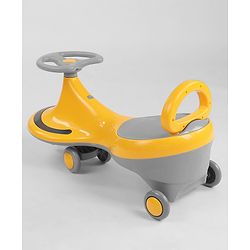 Babyhug Orbit Swing Car with Light & Music - Yellow| Easy to Handle| Built for Rough Play| Encourages Physical Activity| Fully Assembled| For Kids of 1 to 6 years| Sport Gift