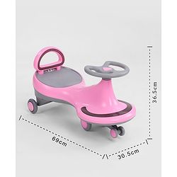 Babyhug Orbit Swing Car with Light & Music - Yellow| Easy to Handle| Built for Rough Play| Encourages Physical Activity| Fully Assembled| For Kids of 1 to 6 years| Sport Gift