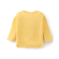 Babyhug Cotton Knit Full Sleeves Cartoon Printed Night Suit - Yellow