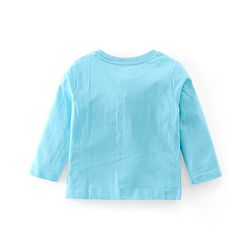Babyhug Cotton Knit Full Sleeves Cow Printed Night Suit - Blue