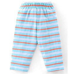 Babyhug Cotton Knit Full Sleeves Cow Printed Night Suit - Blue