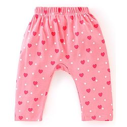 Babyhug Cotton Full Length Diaper Pants Dotted & Floral Print Pack Of 3 - Pink Purple & Yellow