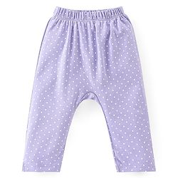 Babyhug Cotton Full Length Diaper Pants Dotted & Floral Print Pack Of 3 - Pink Purple & Yellow