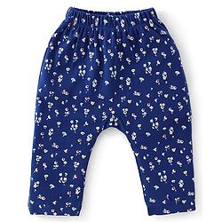 Babyhug Cotton Knit Full Length Diaper Pants Floral Print Pack Of 3 - Multicolour