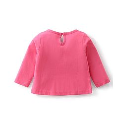 Babyhug Cotton Knit Full Sleeves Night Suit With Swan Print - Pink & Red
