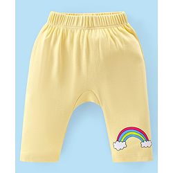 Babyhug Full Length Diaper Leggings Pack of 3 Unicorn Printed - Pink & Yellow
