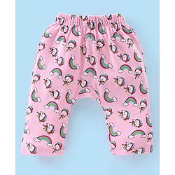 Babyhug Full Length Diaper Leggings Pack of 3 Unicorn Printed - Pink & Yellow