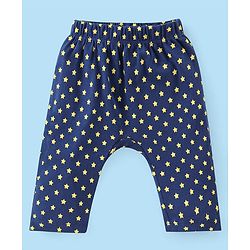 Babyhug Cotton Knit Full Length Diaper Pants Star Print Pack of 3 - Multicolour