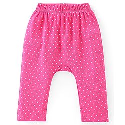 Babyhug Cotton Knit Full Length Diaper Pants Striped & Floral Print Pack Of 3 - Multicolour
