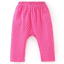 Babyhug Cotton Knit Full Length Diaper Pants Striped & Floral Print Pack Of 3 - Multicolour