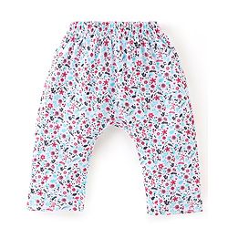 Babyhug Cotton Knit Full Length Diaper Pants Striped & Floral Print Pack Of 3 - Multicolour