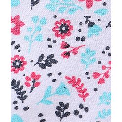 Babyhug Cotton Knit Full Length Diaper Pants Striped & Floral Print Pack Of 3 - Multicolour