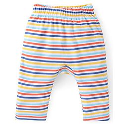 Babyhug Cotton Knit Full Length Diaper Pants Fish Print - Multicolour