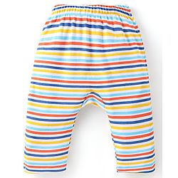 Babyhug Cotton Knit Full Length Diaper Pants Fish Print - Multicolour