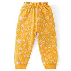 Babyhug Cotton Knit Full Sleeves Stars Printed Night Suit - Yellow