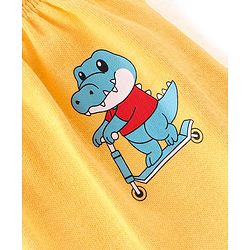 Babyhug Cotton Knit Full Length Diaper Pants Stripes & Dino Print Pack of 3 - Multicolour