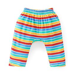 Babyhug Single Jersey Knit Full Length Diaper Legging Toy Train Print Pack Of 3 - Multicolor
