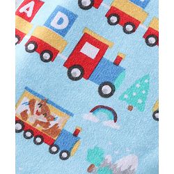 Babyhug Single Jersey Knit Full Length Diaper Legging Toy Train Print Pack Of 3 - Multicolor