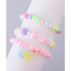 Babyhug Analog Watch with Bracelets & Butterfly Print- Multicolor