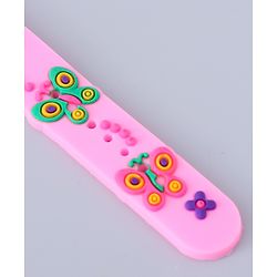 Babyhug Analog Watch with Bracelets & Butterfly Print - Multicolor