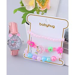 Babyhug Analog Watch with Bracelets & Mermaid Print - Multicolor