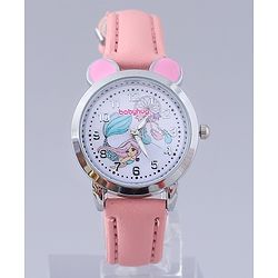 Babyhug Analog Watch with Bracelets & Mermaid Print - Multicolor