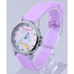 Babyhug Analog Watch with Bracelets & Unicorn Print - Multicolor