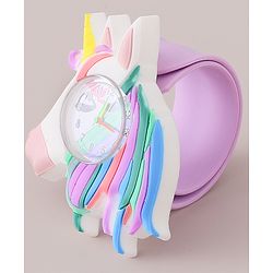 Babyhug Analog Watch with Unicorn Theme- Violet