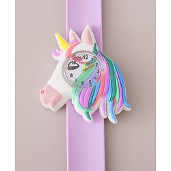 Babyhug Analog Watch with Unicorn Theme- Violet