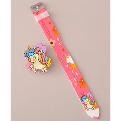 Babyhug Digital Watch with Unicorn Print - Pink