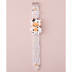 Babyhug Digital Watch with Cow Theme- Light Brown