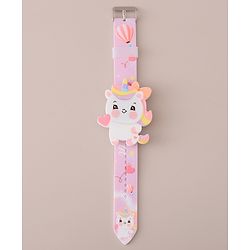 Babyhug Digital Watch with Unicorn Theme- Pink