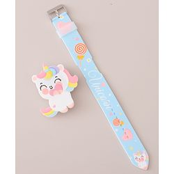Babyhug Digital Watch with Unicorn Theme- Blue