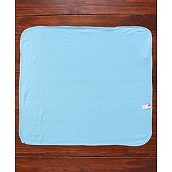 Babyhug Cotton Terry Knit Towel with Hood Bear Applique L 76.2 x B 76.2 cm - Blue