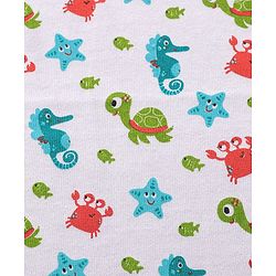 Babyhug Terry Knit Towel with Crab Print L 76.2 X B 76.2 cm- Blue
