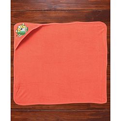 Babyhug Knit Terry Two Layer Towel with Hood Tiger Applique L 76.2 x B 76.2 cm - Orange
