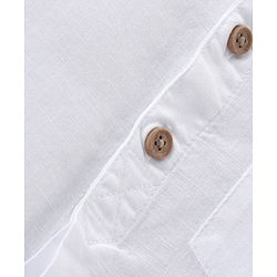 Babyhug 100% Cotton Slub Full Sleeves Shirt & Jeans With Solid Colour - White & Blue