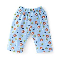 Babyhug Cotton Knit Full Sleeves Night Suit with Bear Print - Blue