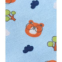 Babyhug Cotton Knit Full Sleeves Night Suit with Bear Print - Blue