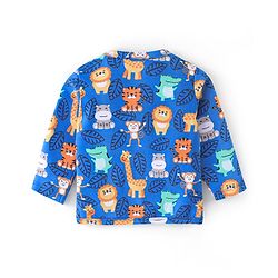 Babyhug 100% Cotton Knit Full Sleeves Front Open Jhablas Elephant Print Pack of 3 - Teal Blue & Yellow